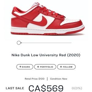 SOLD RED LOW DUNKS